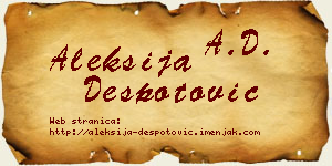 Aleksija Despotović vizit kartica